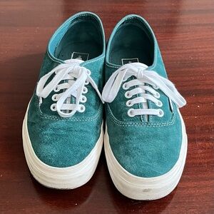 Vans Teal and White Suede Sneakers